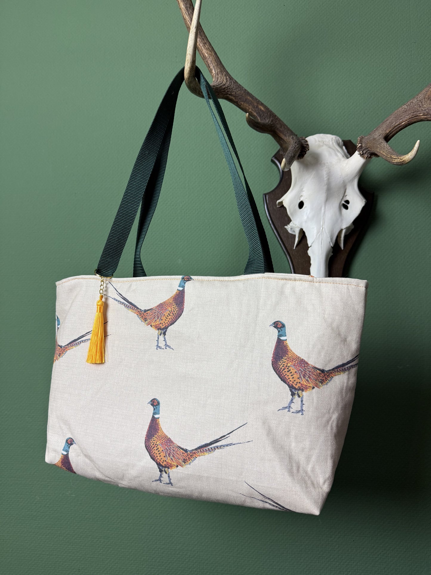 Die Fasane - mit Stoffhenkeln und Reißverschluss