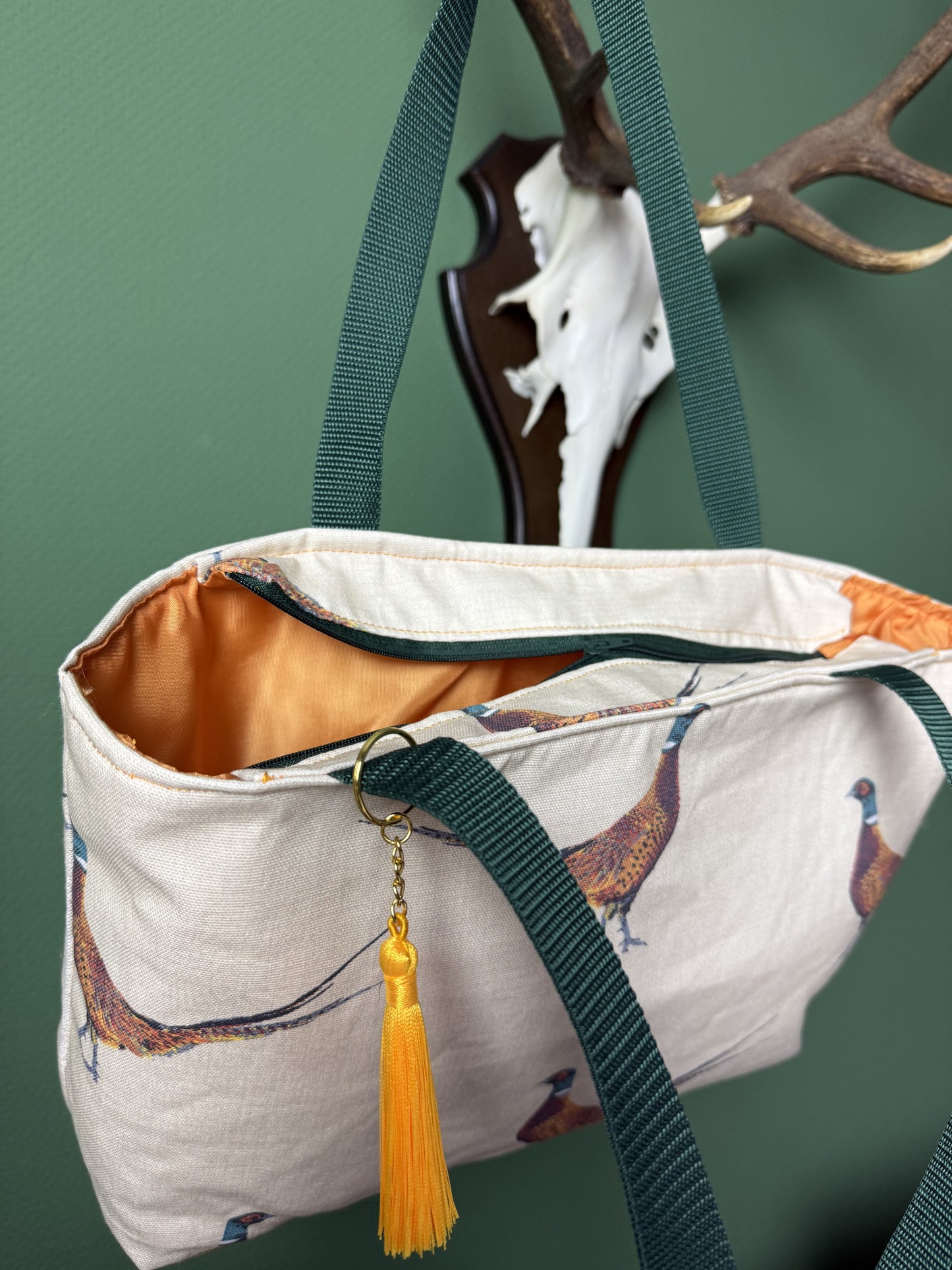 Die Fasane - mit Stoffhenkeln und Reißverschluss