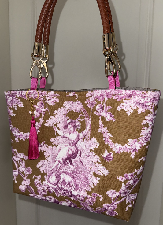 Toile pink/braun Tasche S