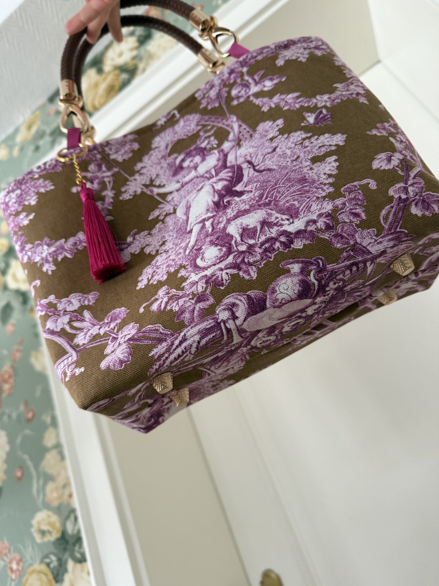 Toile pink/braun Tasche S