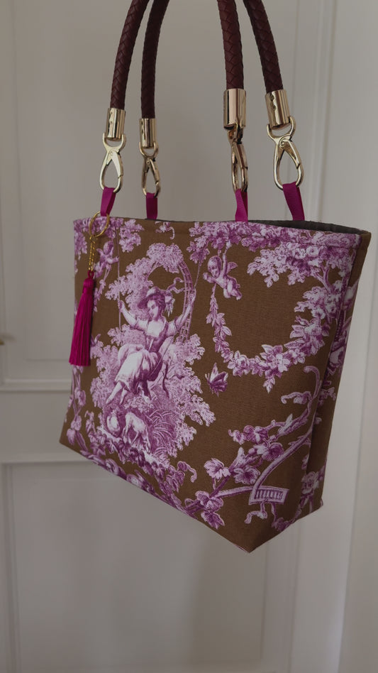 Toile pink/braun Tasche S